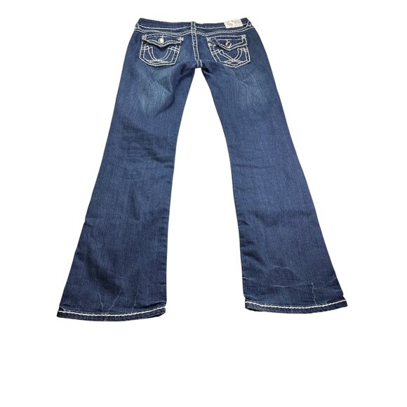 L.A. Idol USA Juniors Bootcut Jeans 11 Vintage Y2K Flap Pockets Rhinestones Blue - Picture 6 of 10